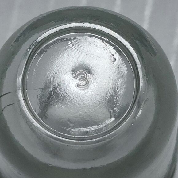 Empty Medicine Bottle and Cap with Rough Surface Clear Glass Made in U.S.A. - Picture 3 of 5